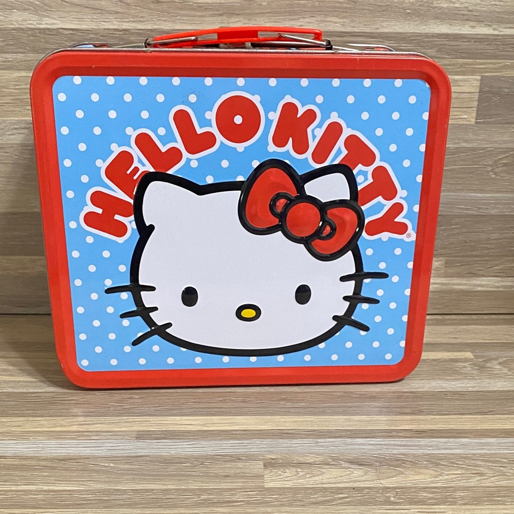 LoungeFly Hello Kitty Red and Blue Metal Lunch Box